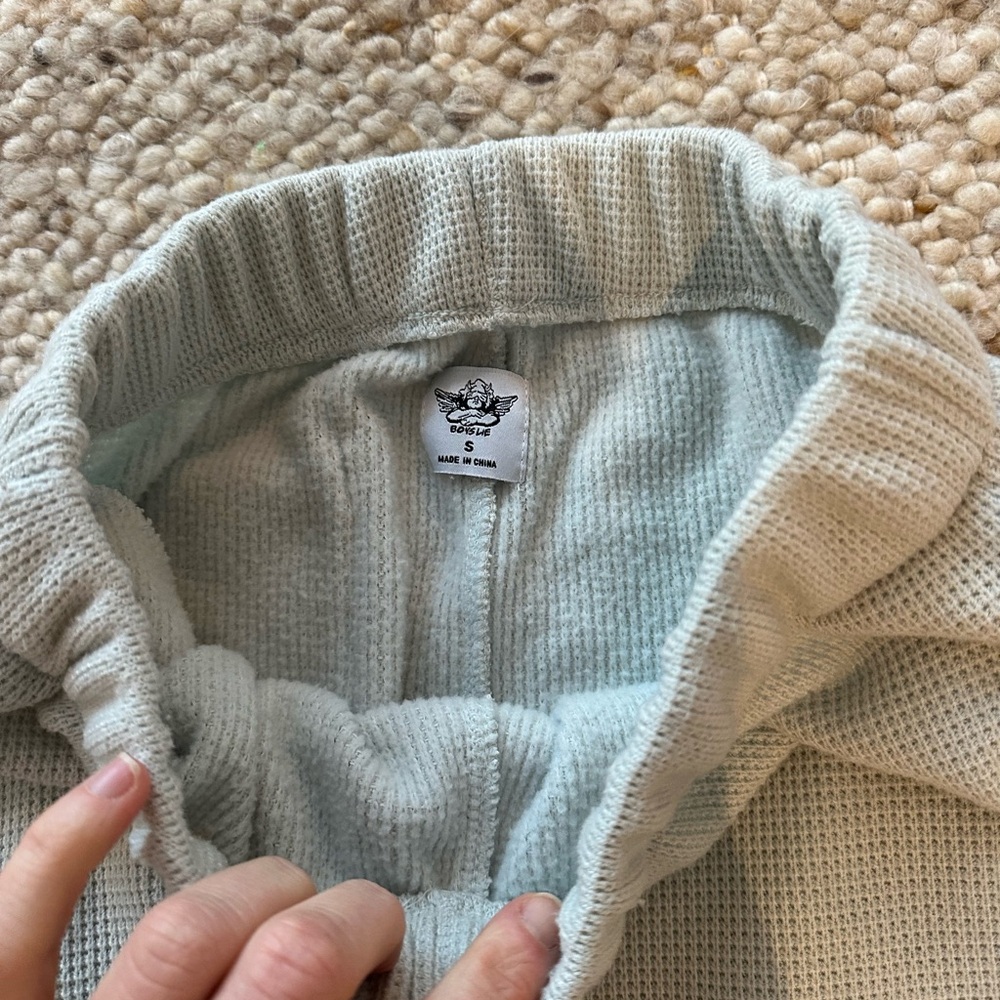 Boys Lie Blue Cowl Neck Chunky Knit Pants